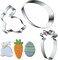 Easter Cookie Cutters, 3 Piece Stainless Steel Easter Cookie Cutter Set, Easter Bunny, Egg, Carrot Shapes Cookie Molds for Easter Baking Spring Party Decorations
